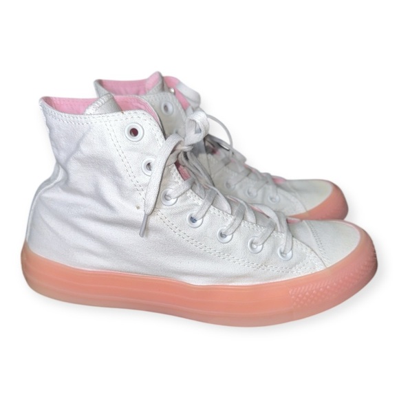 Chuck Taylor All Star Converse White High-Top Sneakers size 8 - Picture 1 of 12